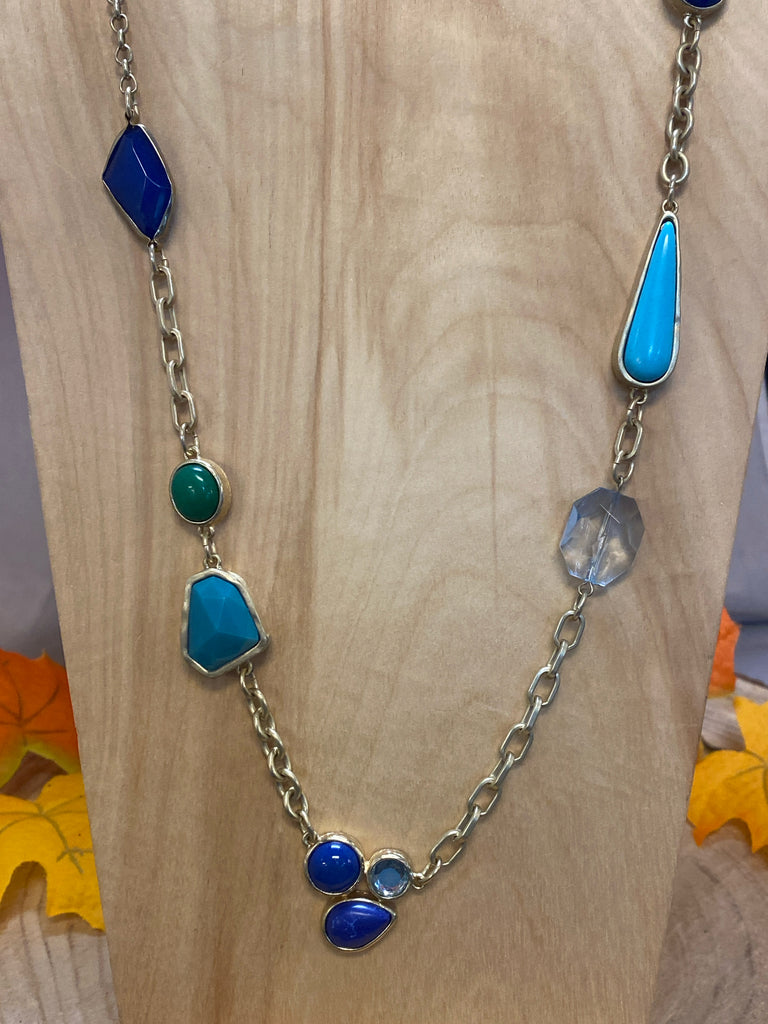 Chico's Blue/gold Chico's Necklace