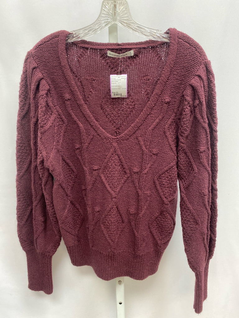 Abercrombie Size XL Burgundy Long Sleeve Sweater