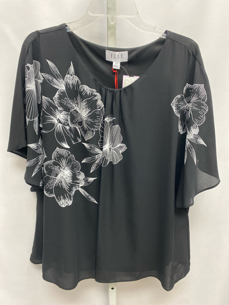 Elle Size XXL Black Short Sleeve Top