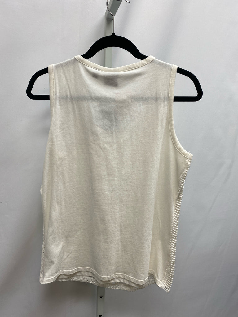 Rafaella Size Medium Cream Sleeveless Top