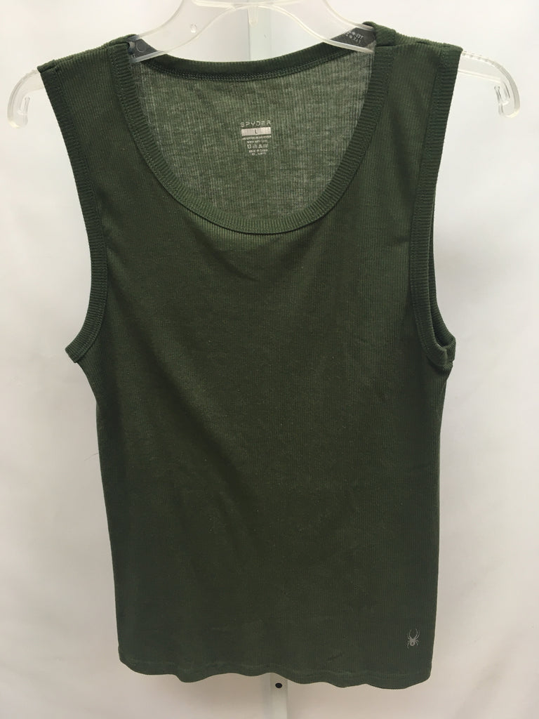 Spyder Size Large Army Green Sleeveless Top