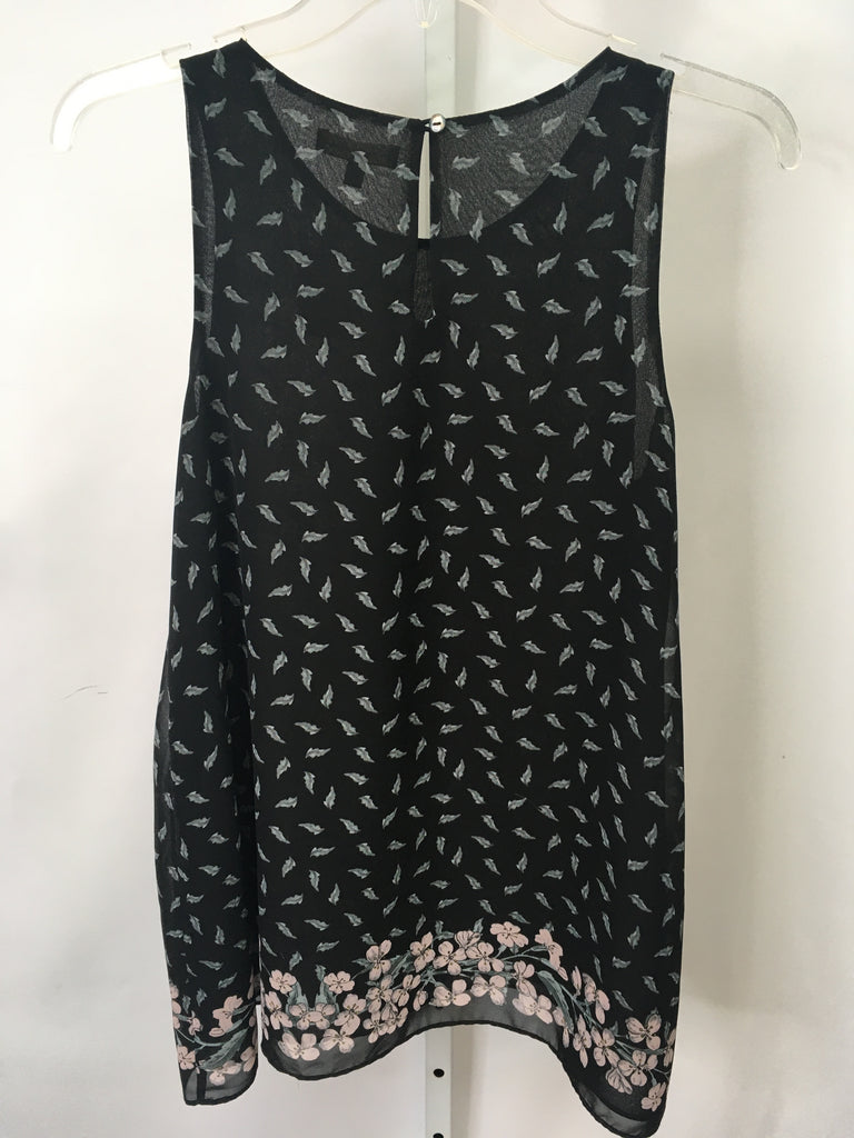 Max Studio Size Small Black Floral Sleeveless Top