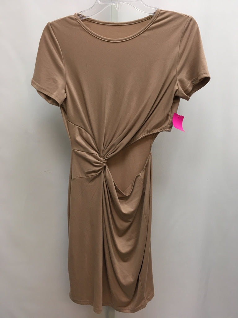 Size 6 Shein Taupe Short Sleeve Dress