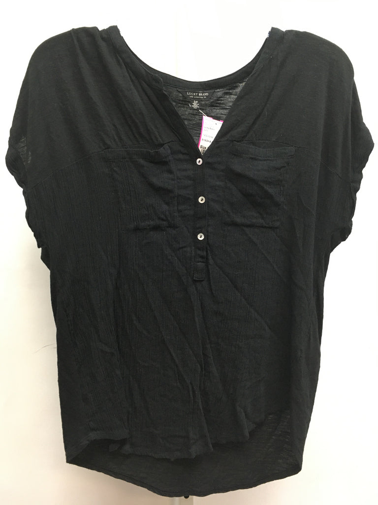 Lucky Brand Size Small Black Short Sleeve Top