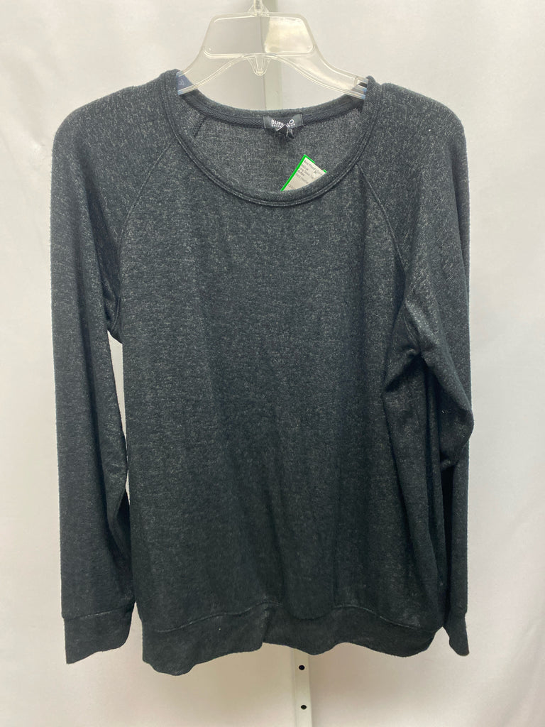 Buffalo Size Medium Black Heather Long Sleeve Top