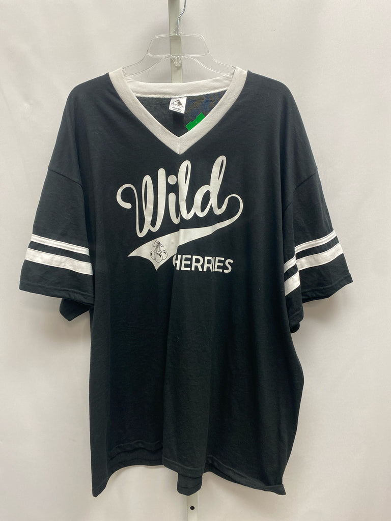 augusta Size 3X Black/White Short Sleeve Top