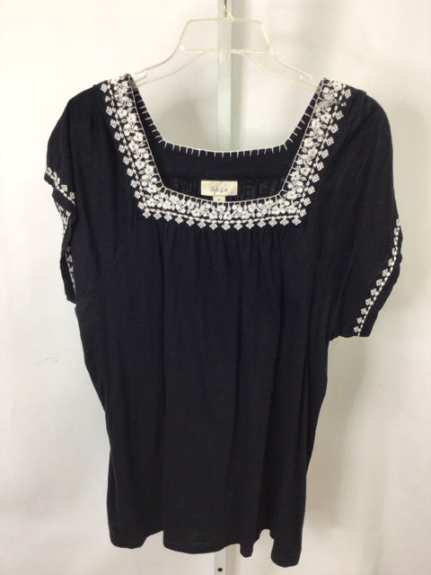 Style & Co. Size 2X Black Short Sleeve Top
