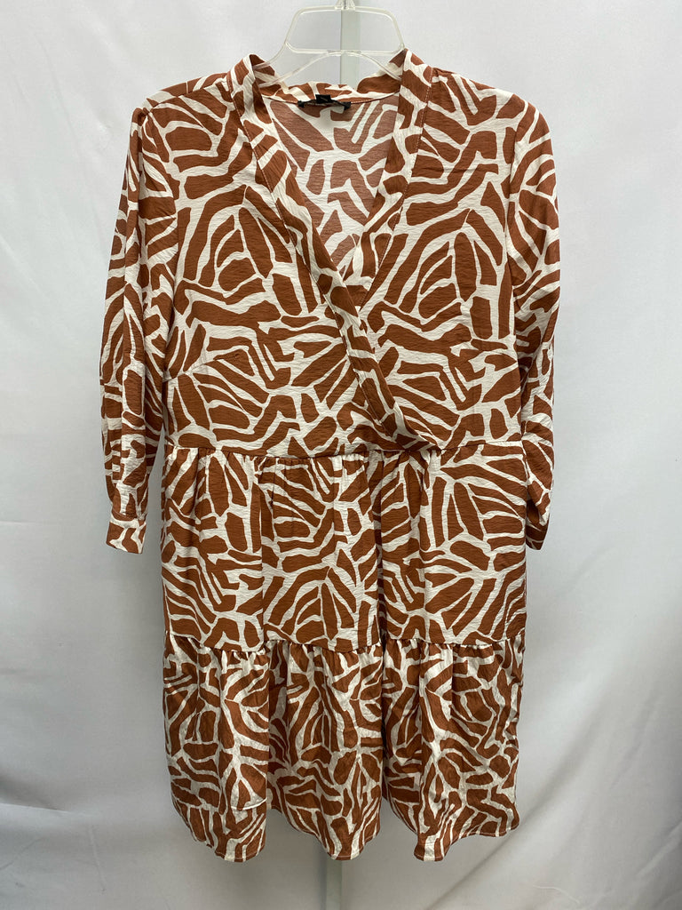 Size Medium Rachel Zoe Brown animal 3/4 Sleeve Dress