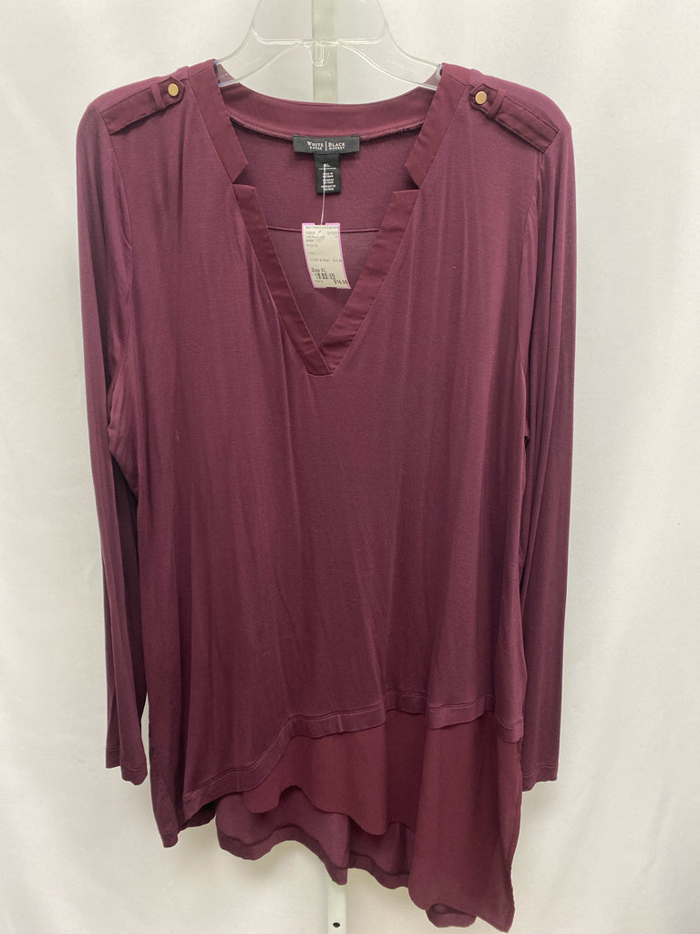 WHBM Size XL Burgundy Long Sleeve Tunic