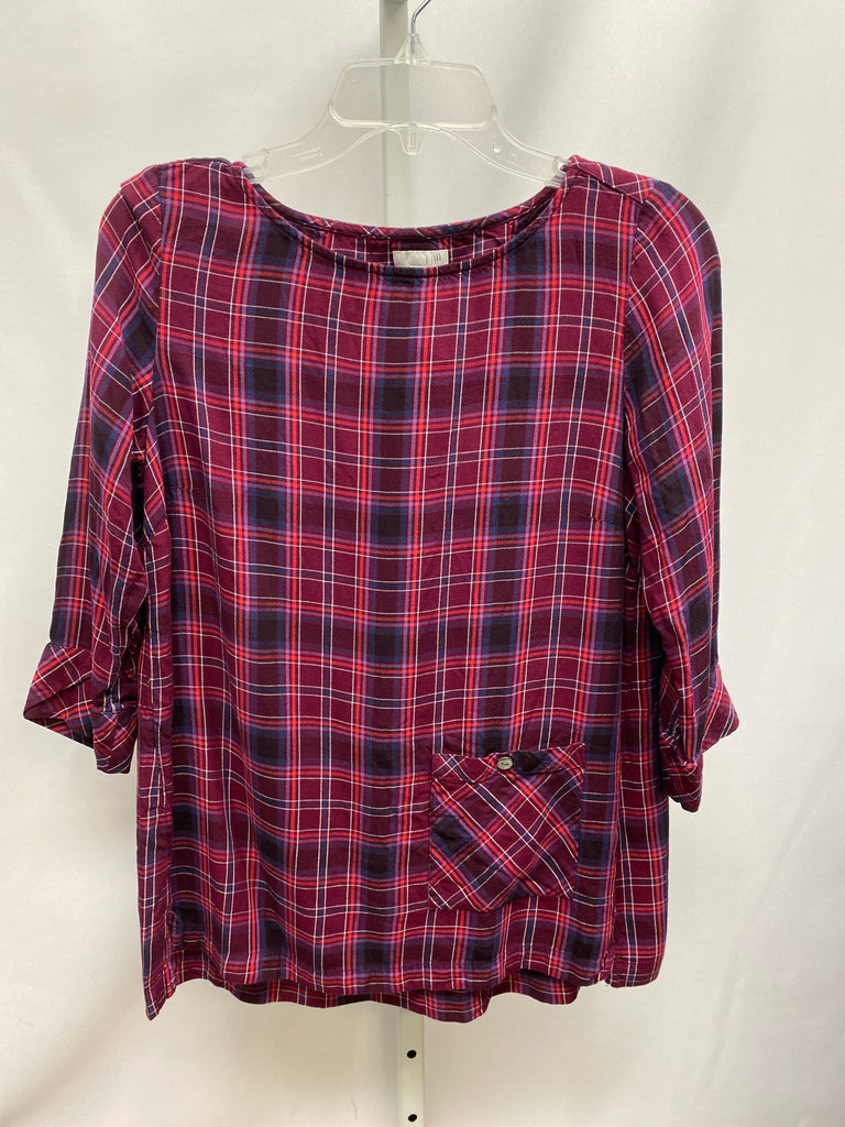 J.Jill Size Small Burgundy 3/4 Sleeve Top