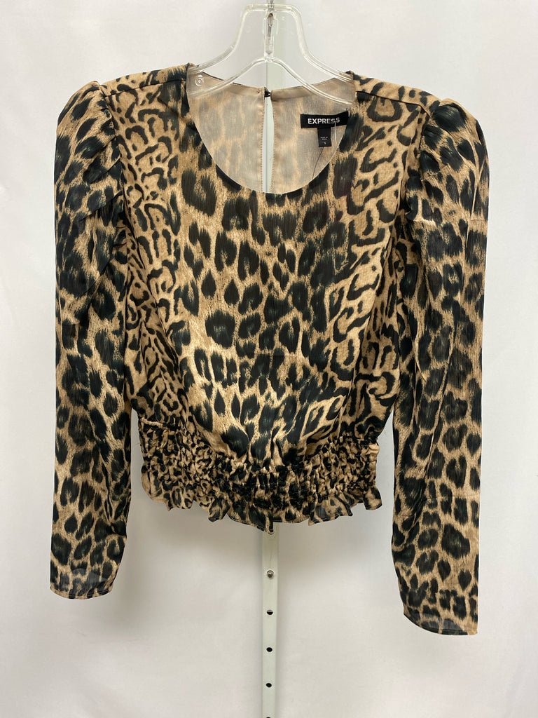 Express Size Small Animal Print Long Sleeve Top