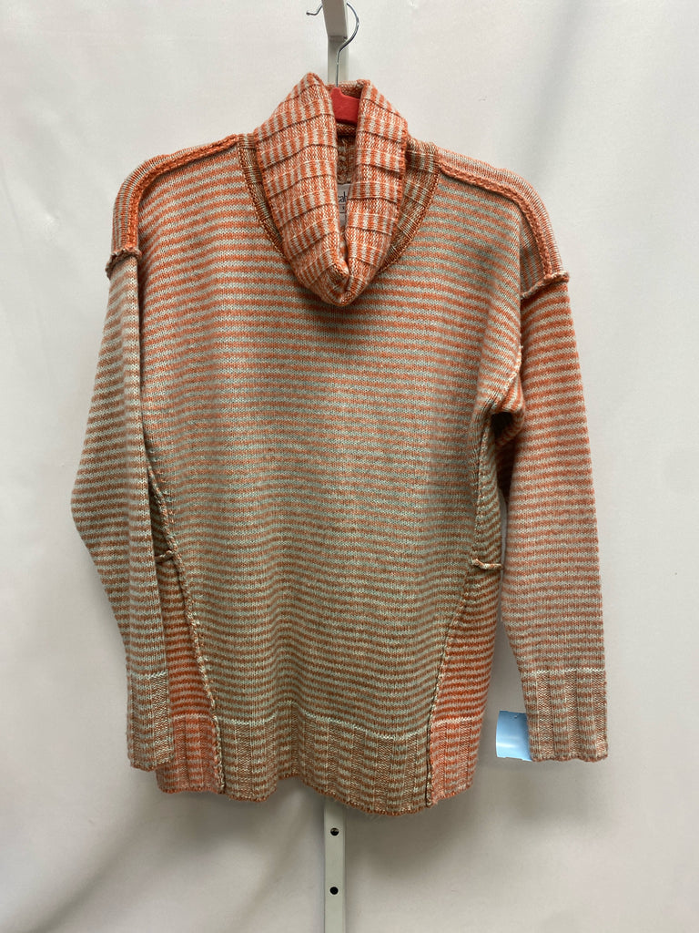Cabi Size Small Orange Stripe Long Sleeve Sweater