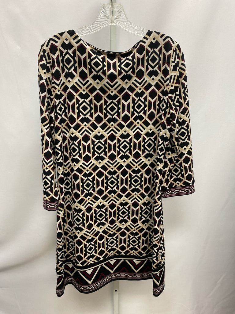 Size Large WHBM Black Print 3/4 Sleeve Dress