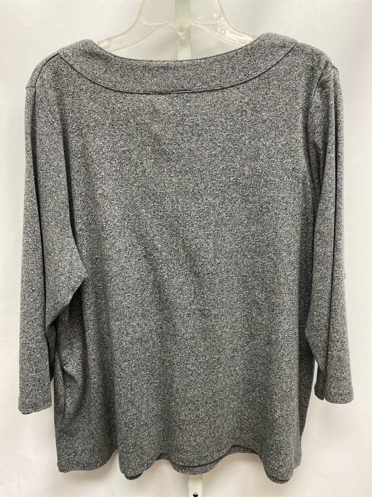 Rafaella Size 3X Gray 3/4 Sleeve Top