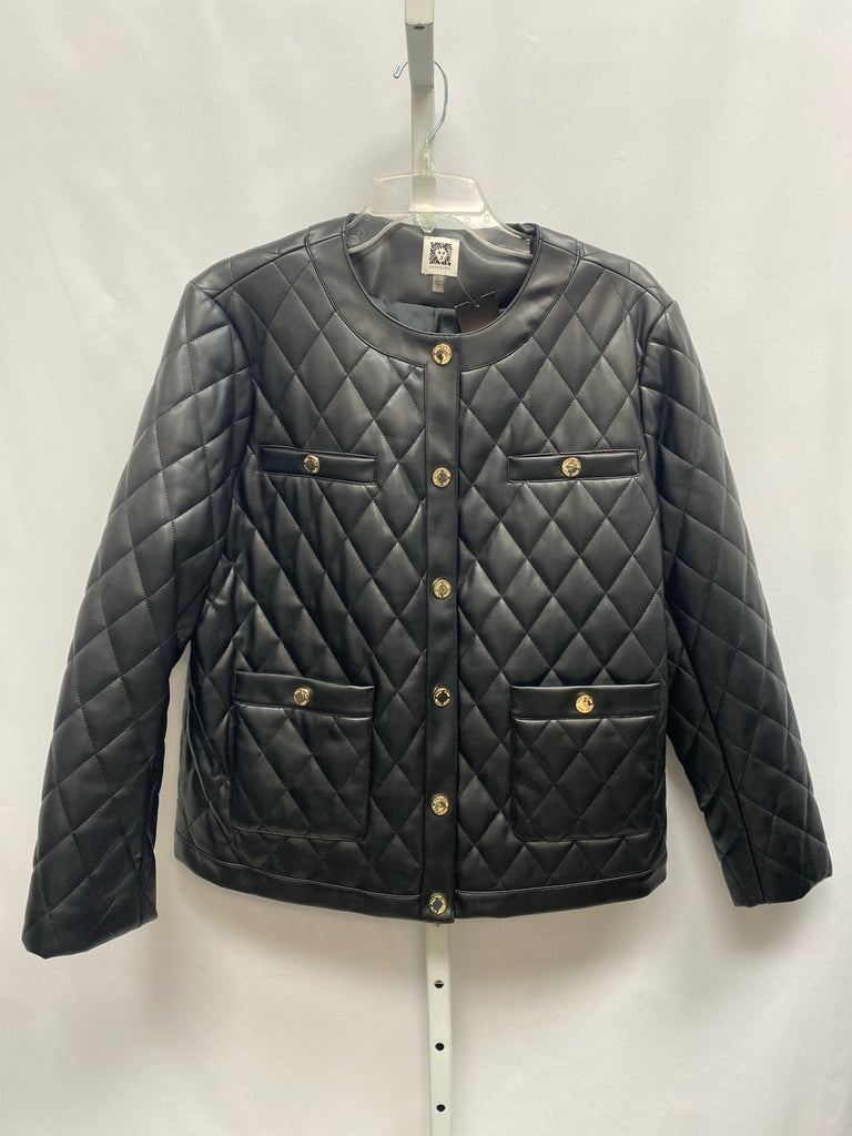 Anne Klein Size Large Charcoal Coat