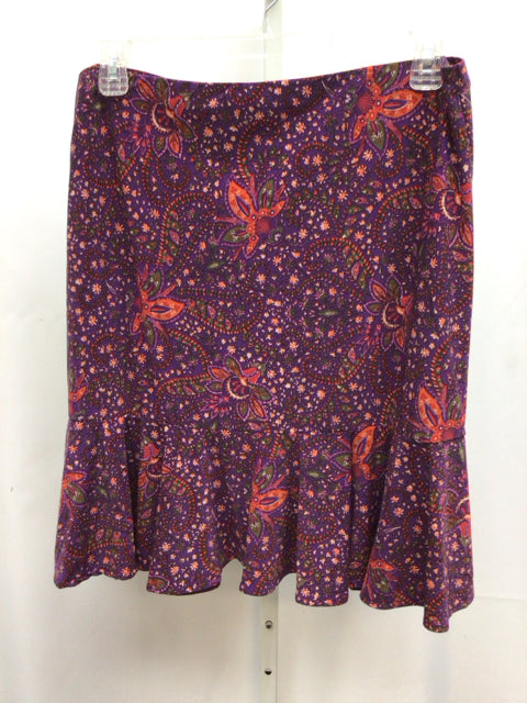 Size Large Chaps Purple Floral Skirt