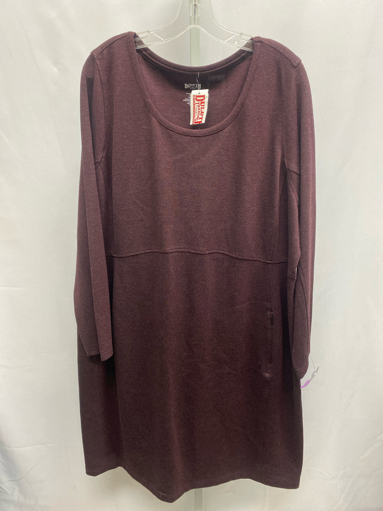 Size 2X Duluth Burgundy Long Sleeve Dress