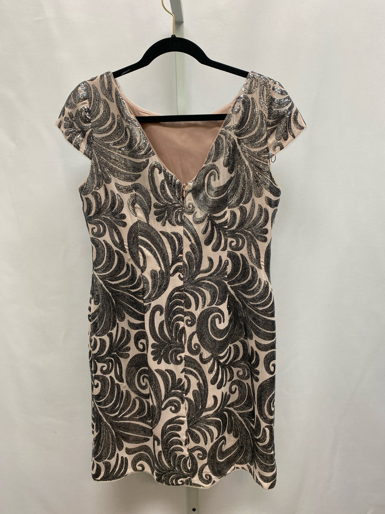 Size 12 adrianna papell Taupe Short Sleeve Dress