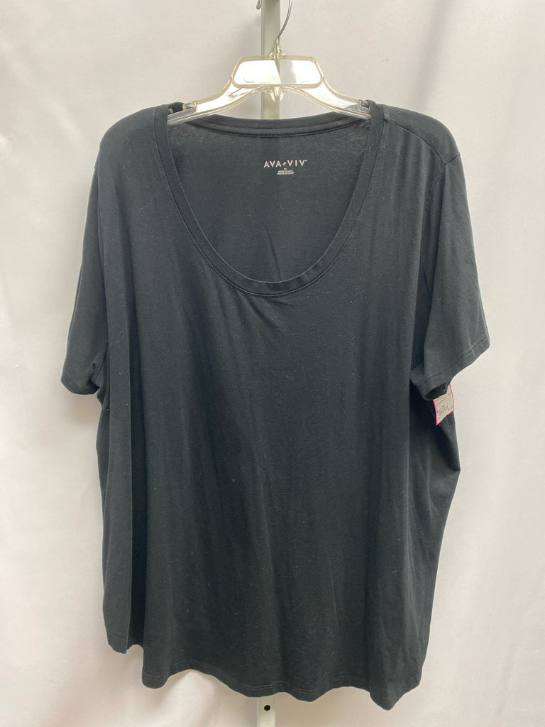 AVA & VIV Size 3X Black Short Sleeve Top