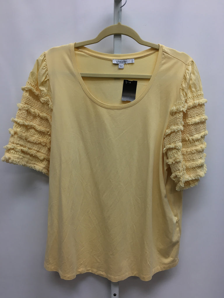 Chico's Size Chico's 3 (X-large) Yellow Short Sleeve Top