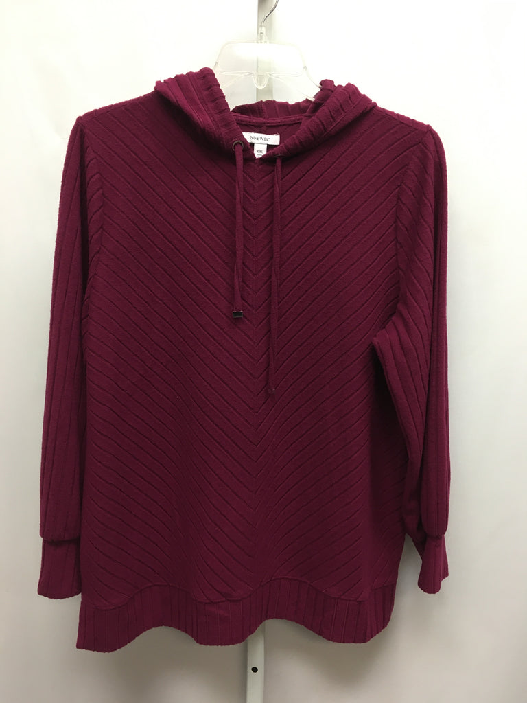 Nine West Size XXL Magenta Hoodie