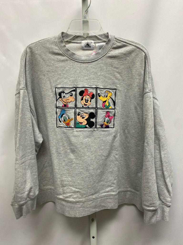 Disney Size 1X Gray Heather Long Sleeve Top