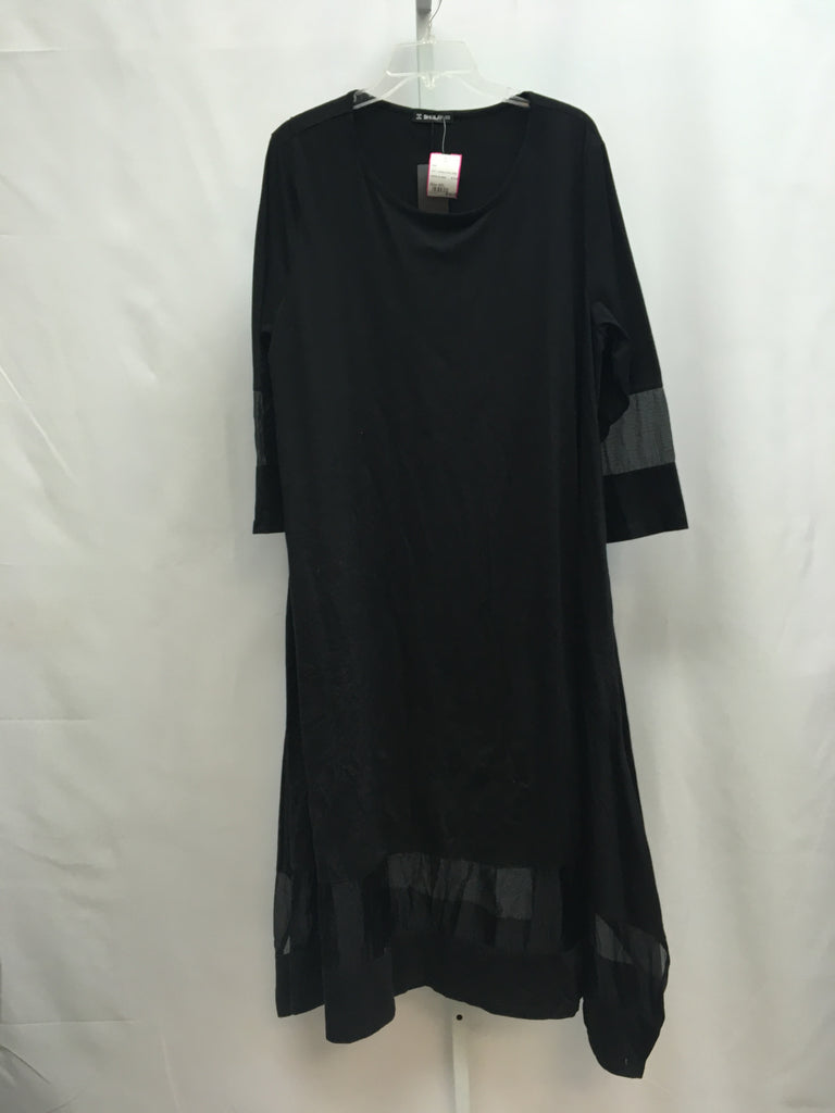 Size 4XL Black 3/4 Sleeve Dress