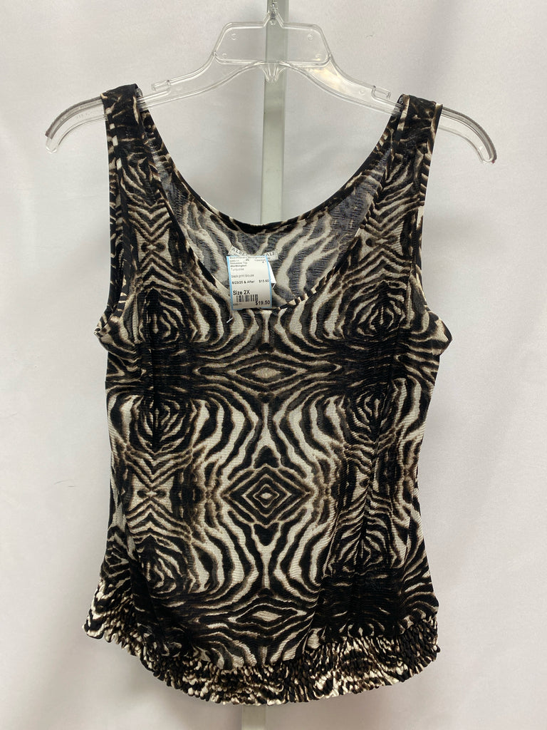 Alberto Makali Size Large Black Print Sleeveless Top