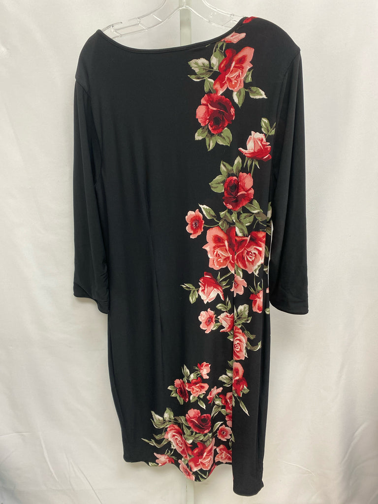 Size XL WHBM Black Floral Long Sleeve Dress