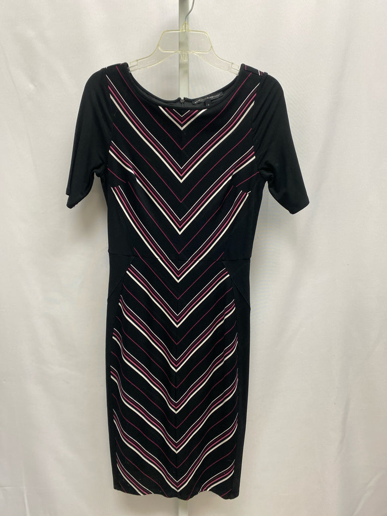 Size 4 White House Black Market Black stripe Short Sleeve Dress