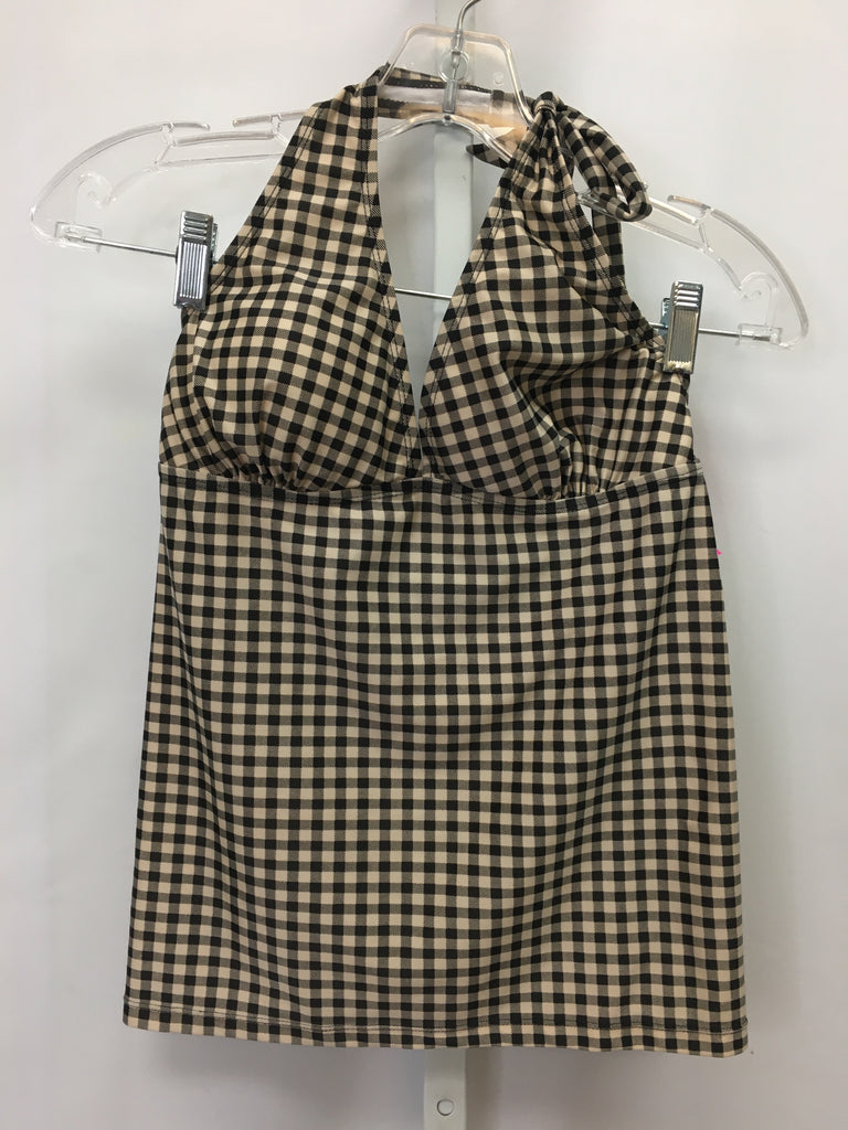 Size Medium Black Checked Swimsuit Top Only