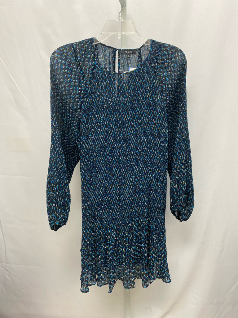 Size XL madewell Navy Floral Long Sleeve Dress