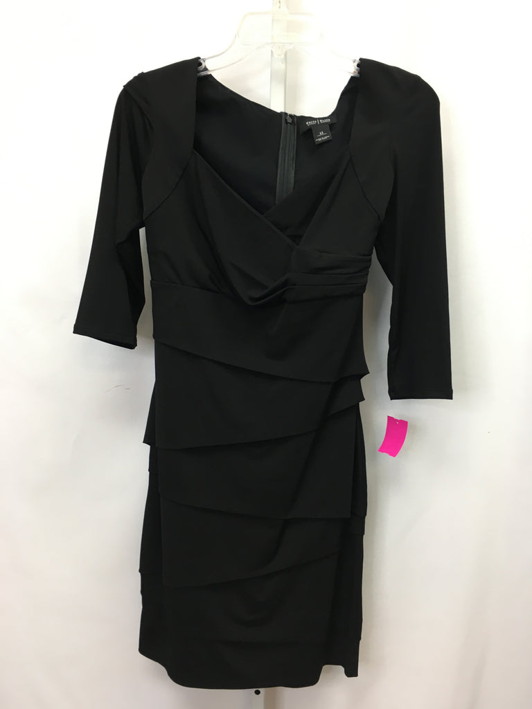White House Black Market Size 12 Black 3/4 Sleeve Dress