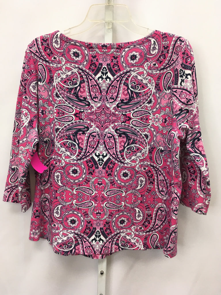 Charter Club Size XLarge Pink Paisley 3/4 Sleeve Top