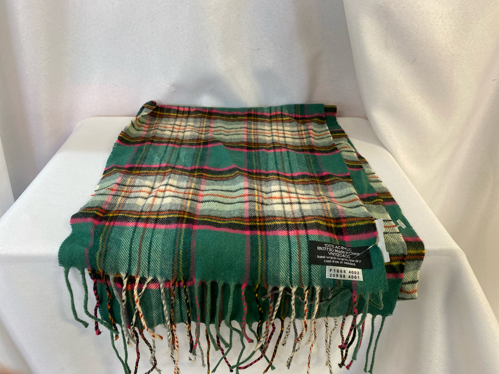 Green Plaid Winter Scarf