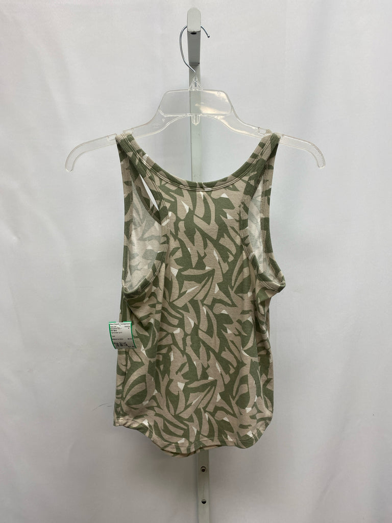 Old Navy Size Small Tan/Green print Sleeveless Top