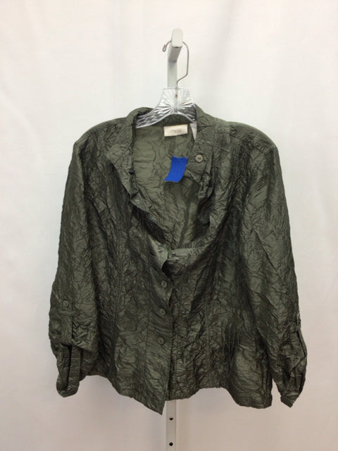 Chico's Size Chico's 2 (Large) Army Green Jacket