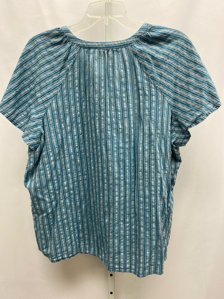 Sonoma Size XL Blue Stripe Short Sleeve Top