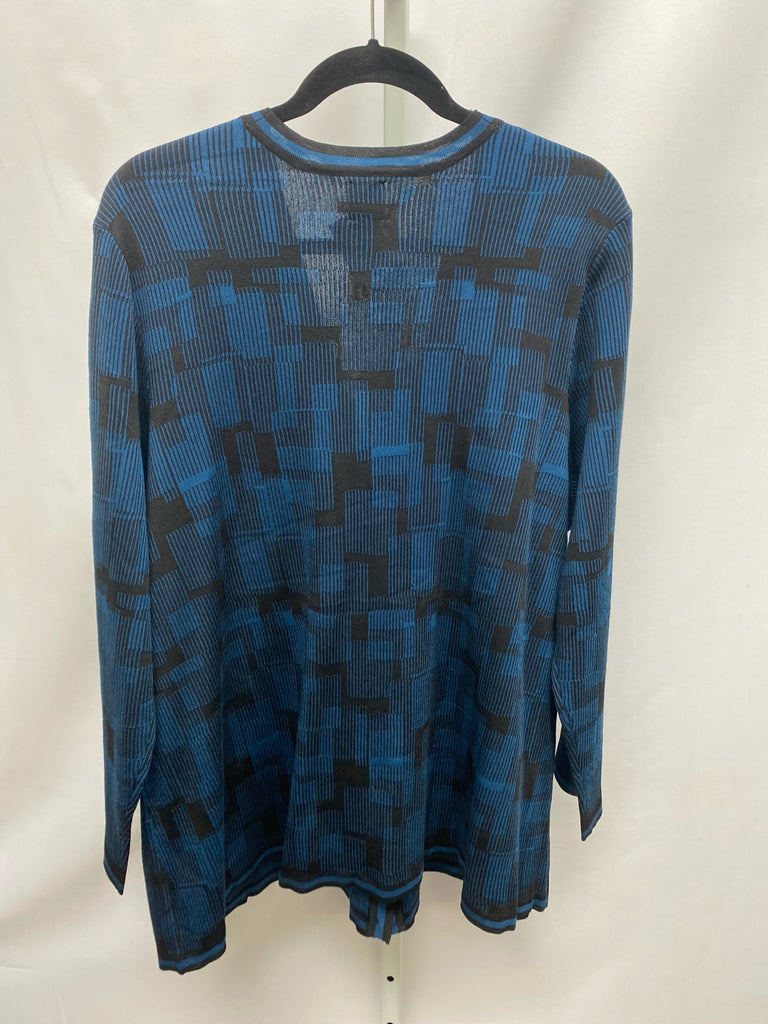 Anne Klein Size 3X Blue/Black Cardigan