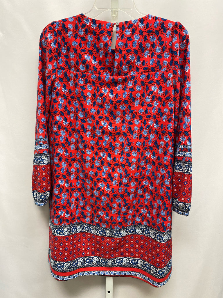 Size SP LOFT Red Floral Long Sleeve Dress