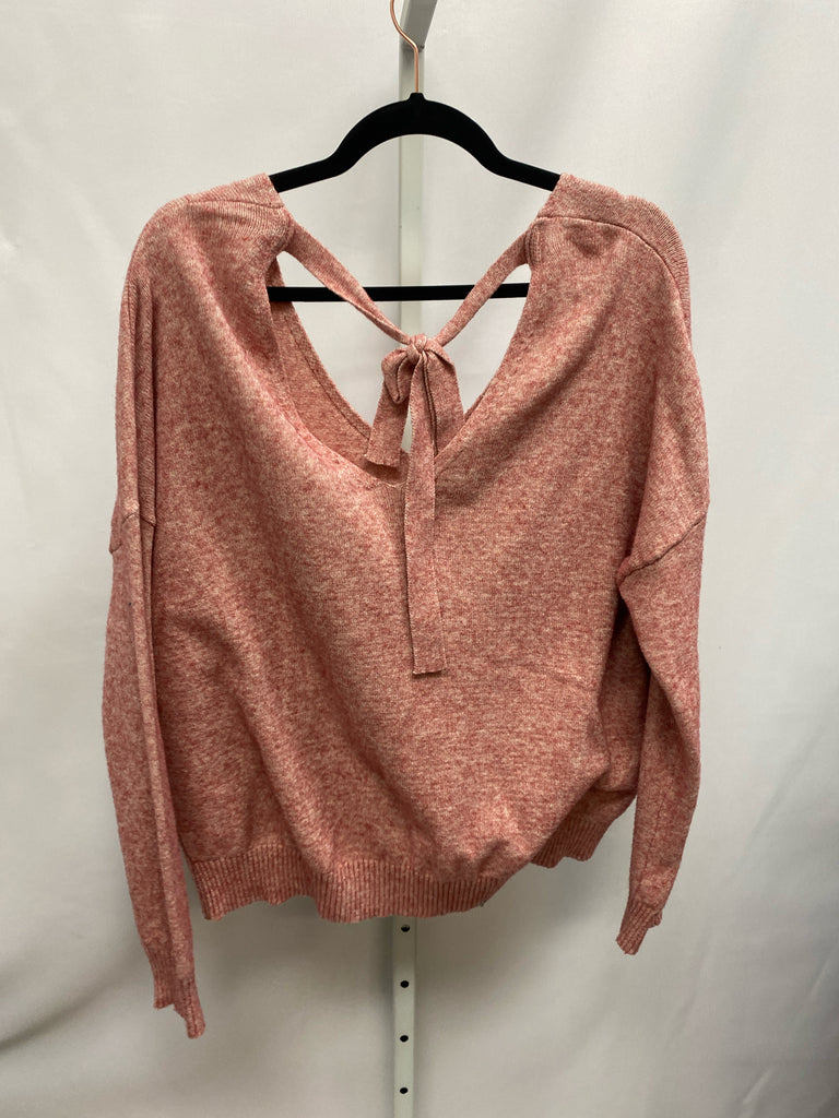 Lumiere Size Medium Pink Long Sleeve Sweater