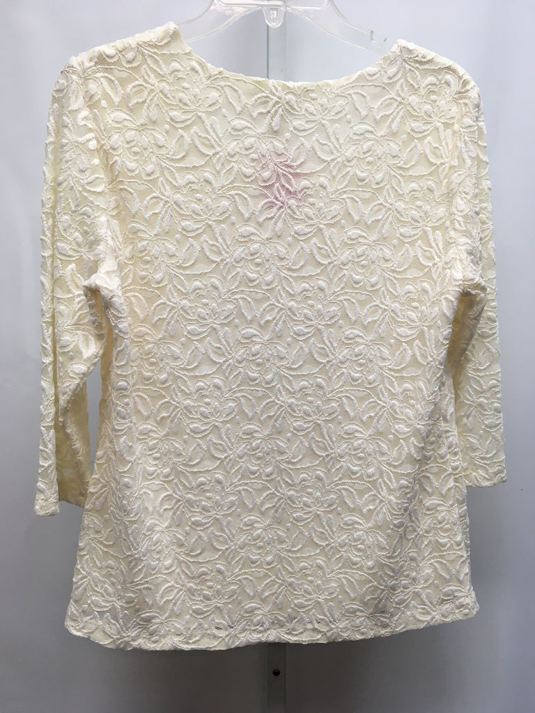 Christopher & Banks Size PM Cream 3/4 Sleeve Top