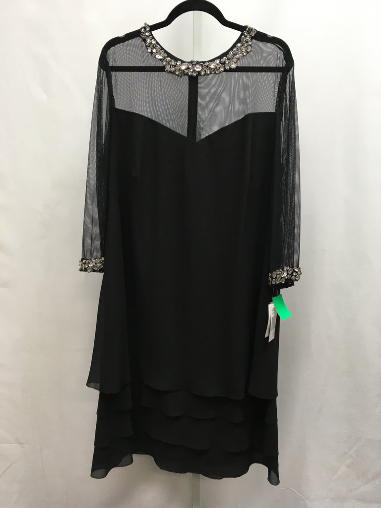 Size 20W Alex Evenings Black 3/4 Sleeve Dress