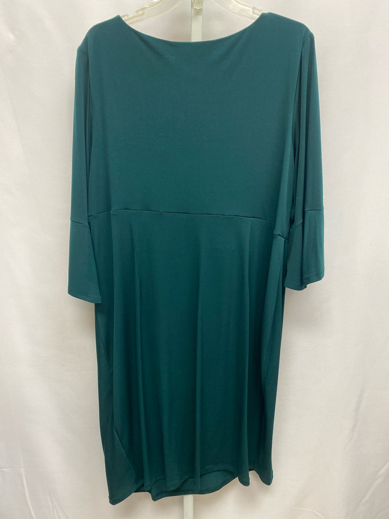 Size 20W Connected Hunter Green Short Sleeve Dress