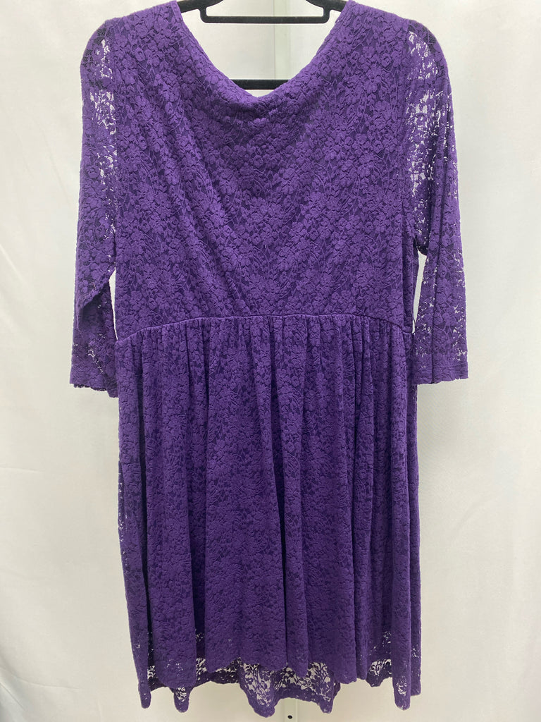 Size 2X Torrid Purple Lace 3/4 Sleeve Dress