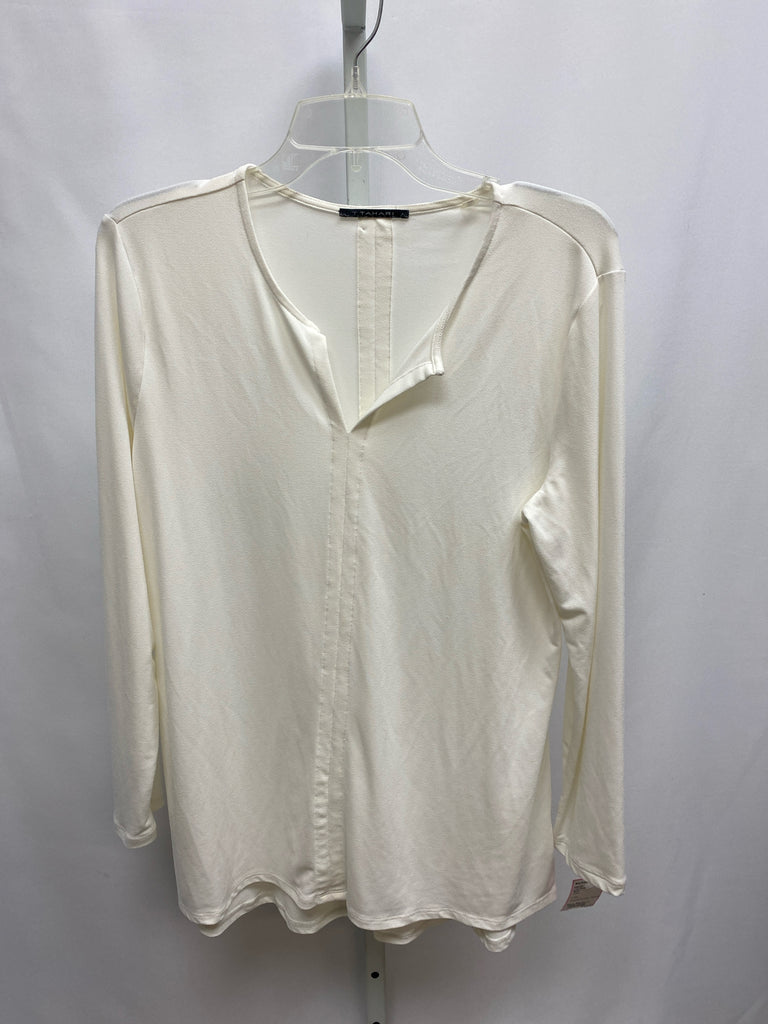 Tahari Size Medium Cream Long Sleeve Top