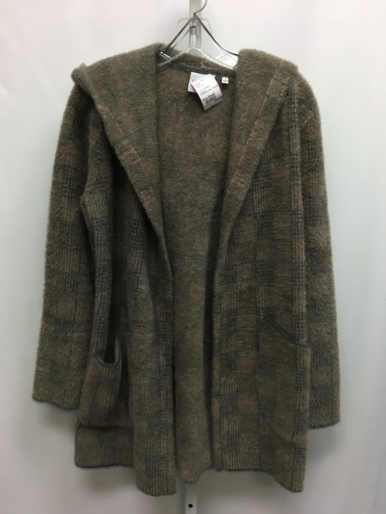 Cyrus Size Small Gray Plaid Cardigan