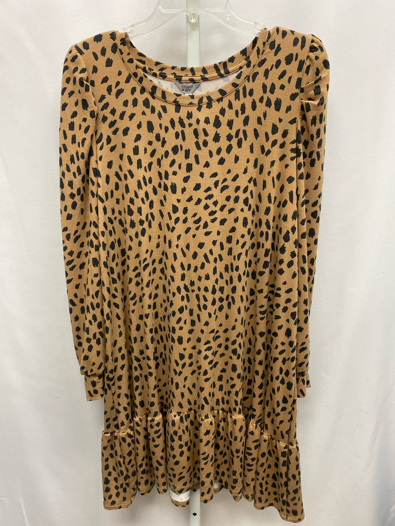 Size 1X Crown & Ivy Brown/Black Long Sleeve Dress