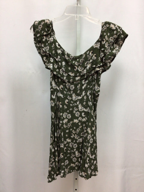 Size Small Forever 21 Green Floral Junior Dress