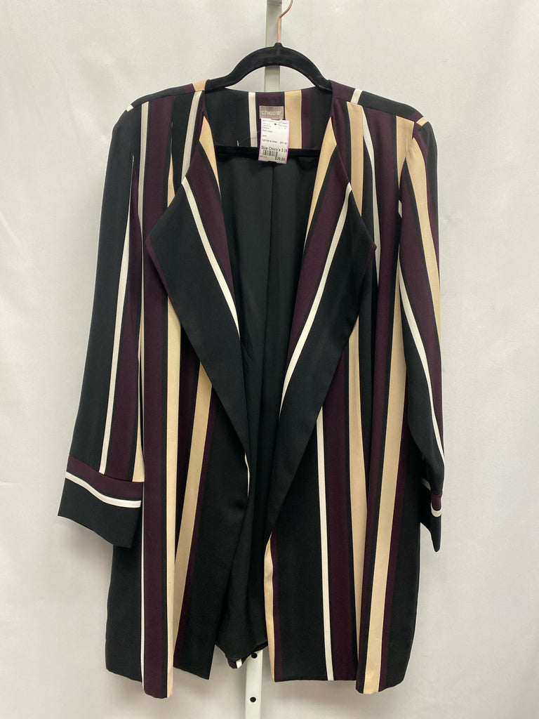 Chico's Size Chico's 3 (X-large) Black stripe Jacket/Top